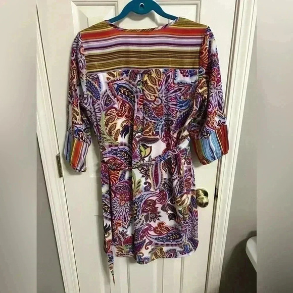 Fig and Flower Anthropologie Tunic Lined Dress Women’s Size Small Paisley Boho - Picture 7 of 7